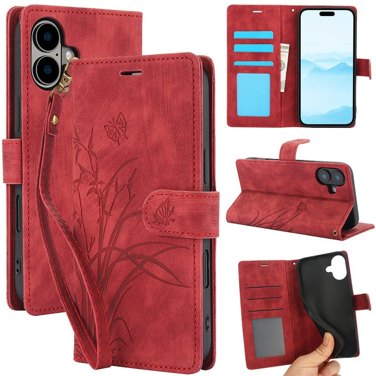 Orchid Butterfly Embossed Leather Phone Case, Series 4