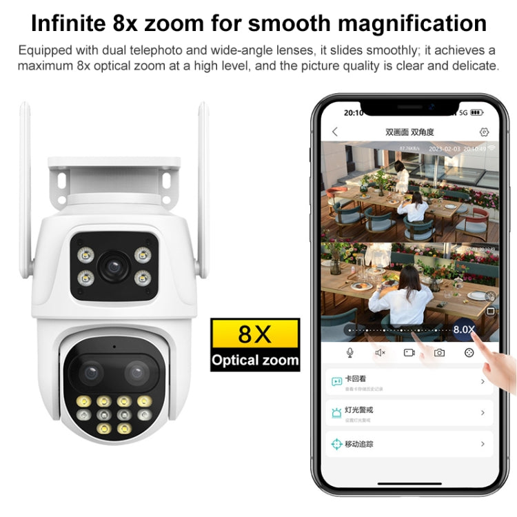 QX104 3MP WiFi Triple Camera Supports Human Face Recognition & AI Alarm Reluova