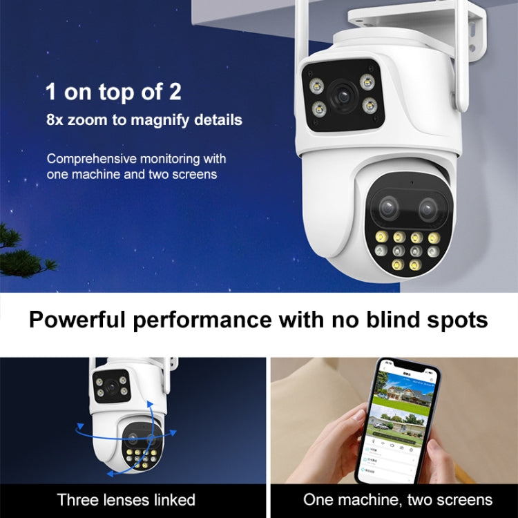 QX104 3MP WiFi Triple Camera Supports Human Face Recognition & AI Alarm Reluova