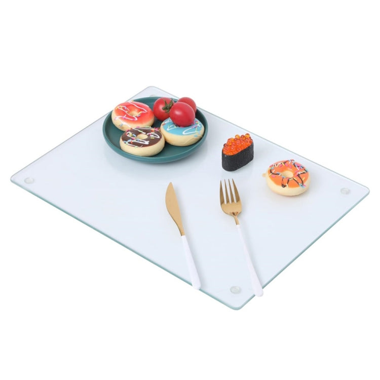 Transparent Acrylic Rectangular Cutting Board with Anti-Slip Mat, Size: 40x30x0.3cm