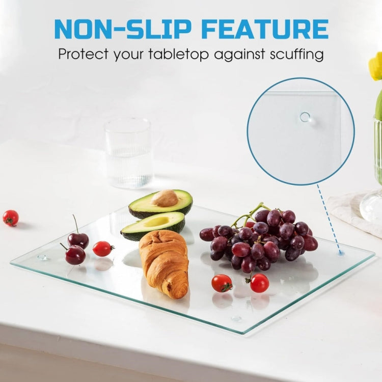 Transparent Acrylic Rectangular Cutting Board with Anti-Slip Mat, Size: 40x30x0.3cm