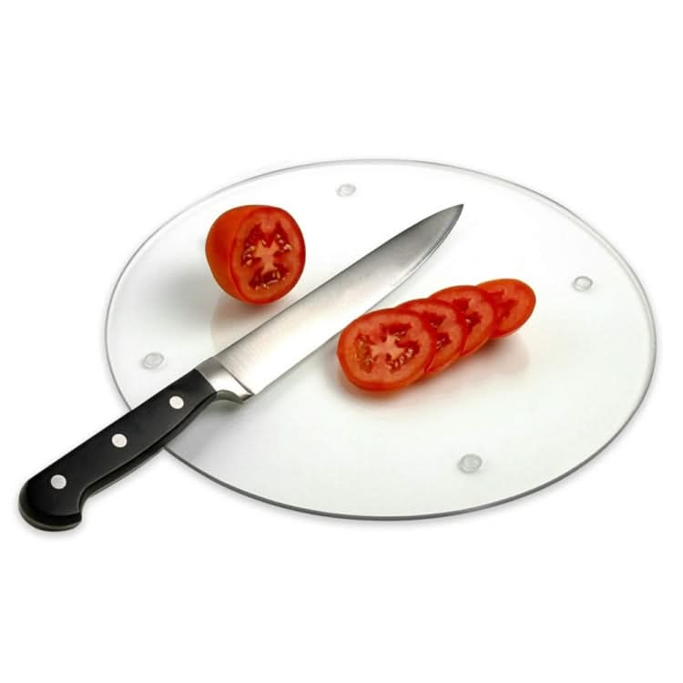 Transparent Acrylic Round Cutting Board with Anti-Slip Mat, Size: 30x30x0.3cm Reluova