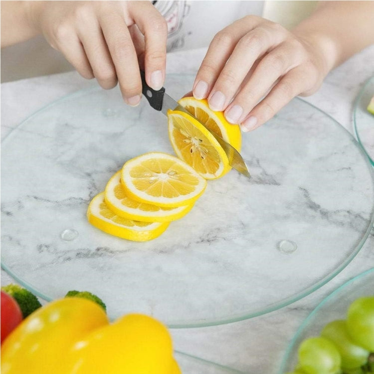 Transparent Acrylic Round Cutting Board with Anti-Slip Mat, Size: 30x30x0.3cm