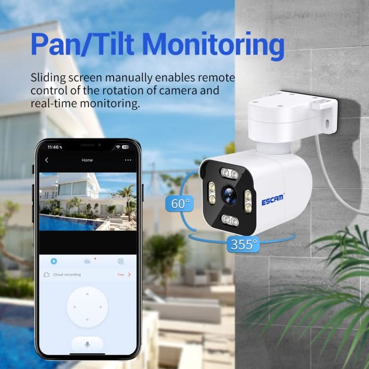 ESCAM PT303 3MP HD Motion Detection APP Control Pan & Tilt WiFi IP Camera Reluova