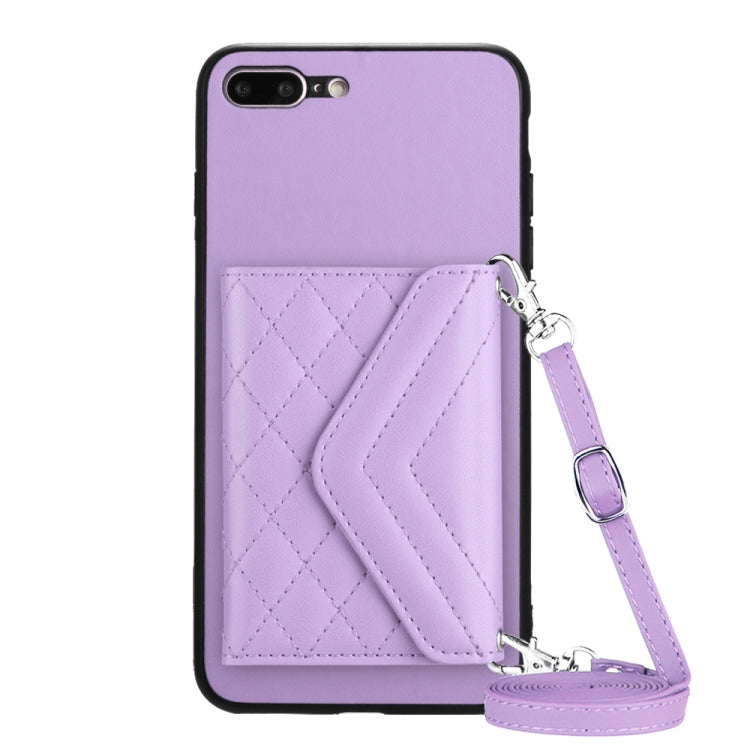 Rhombic Texture Card Bag RFID Phone Case with Long Lanyard, Series 1