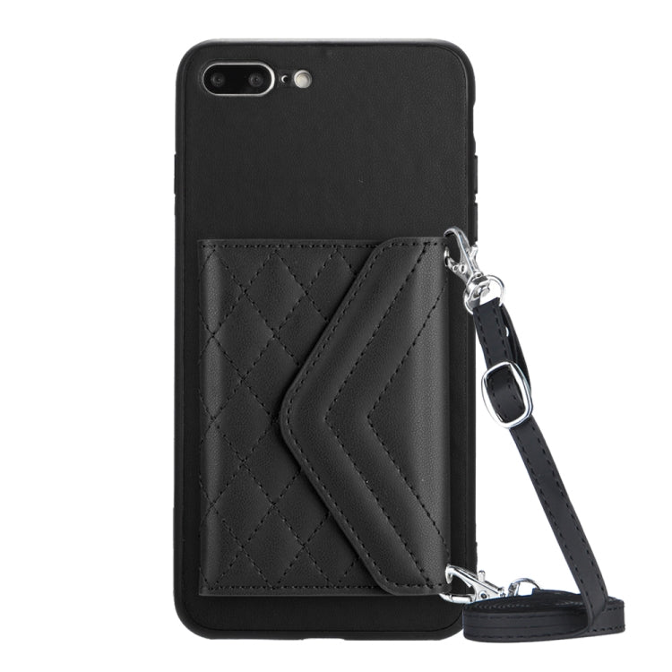 Rhombic Texture Card Bag RFID Phone Case with Long Lanyard, Series 1