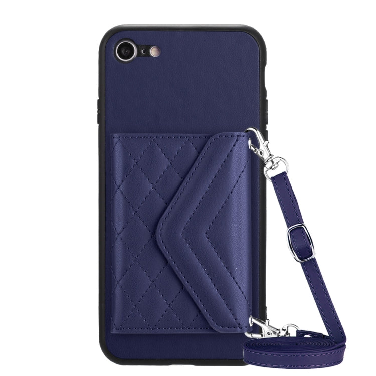 Rhombic Texture Card Bag RFID Phone Case with Long Lanyard, Series 4