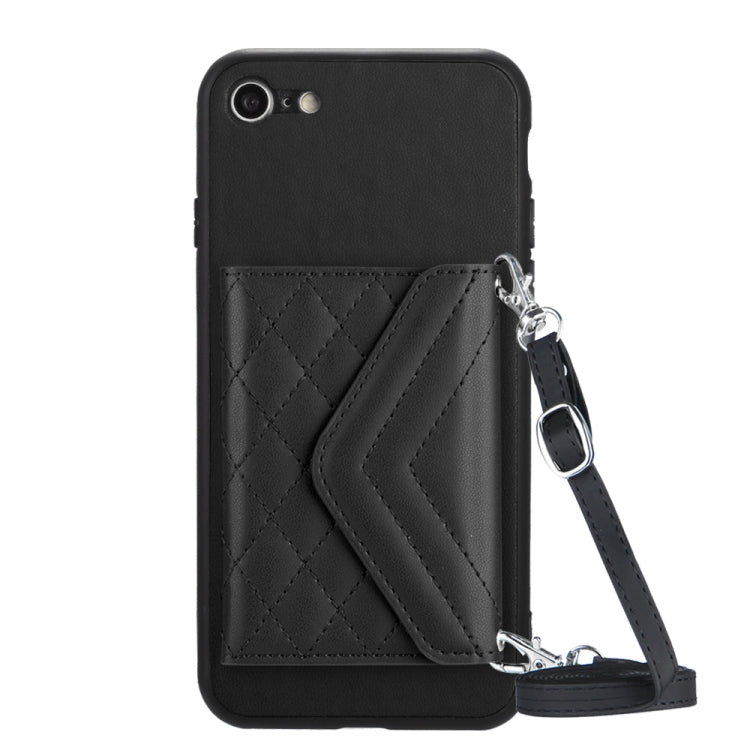 Rhombic Texture Card Bag RFID Phone Case with Long Lanyard, Series 4