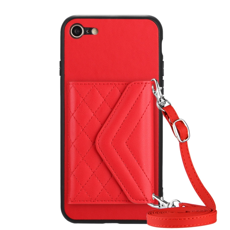 Rhombic Texture Card Bag RFID Phone Case with Long Lanyard, Series 4