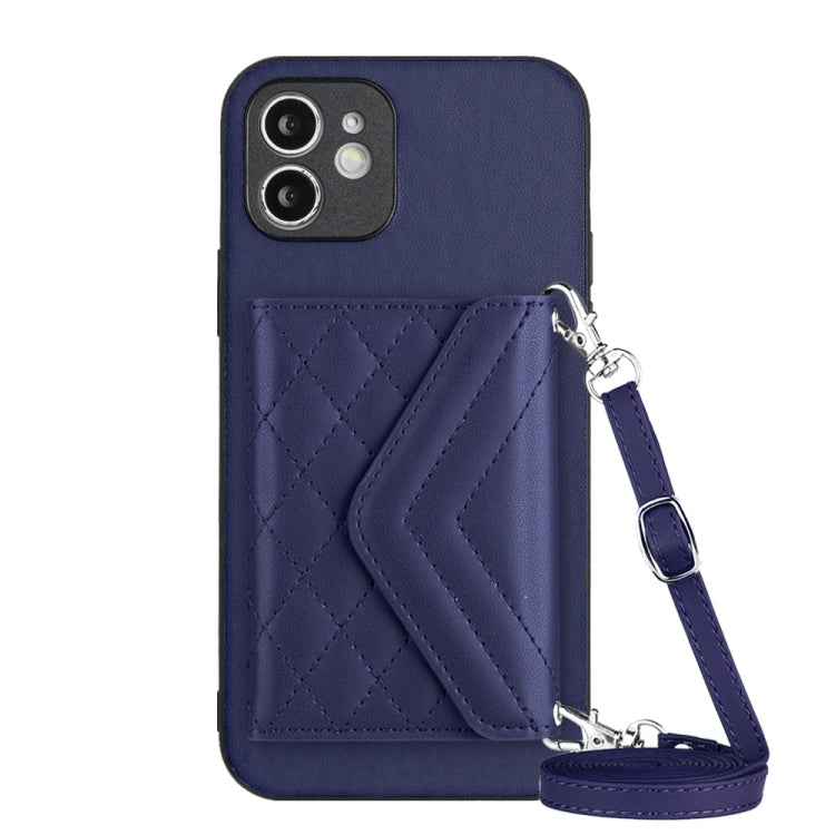 Rhombic Texture Card Bag RFID Phone Case with Long Lanyard, Series 1