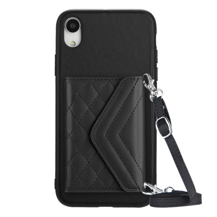 Rhombic Texture Card Bag RFID Phone Case with Long Lanyard, Series 1