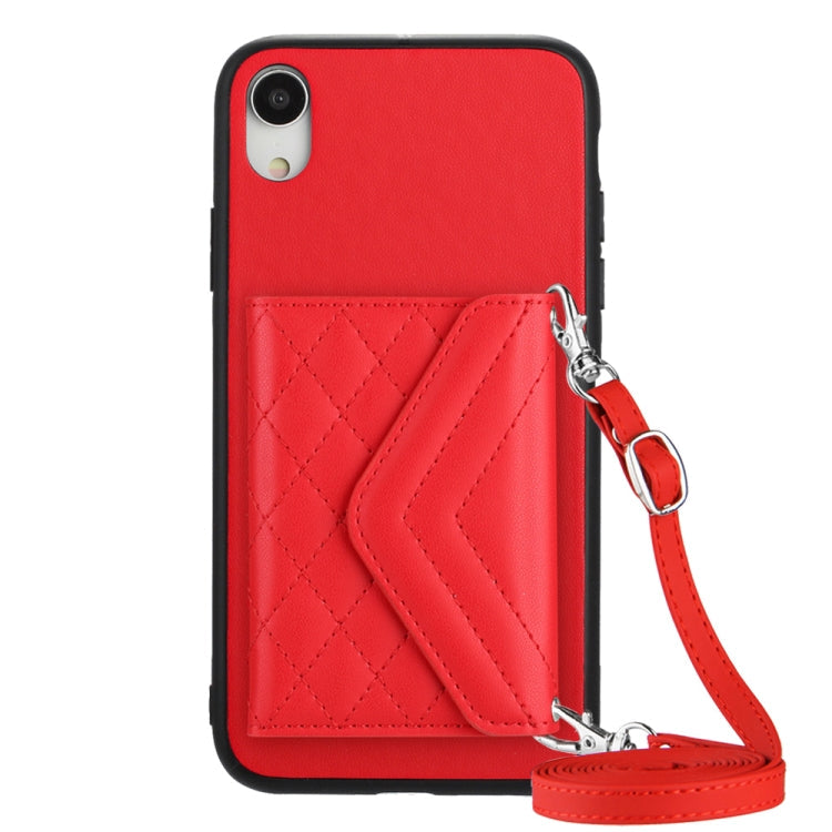 Rhombic Texture Card Bag RFID Phone Case with Long Lanyard, Series 1