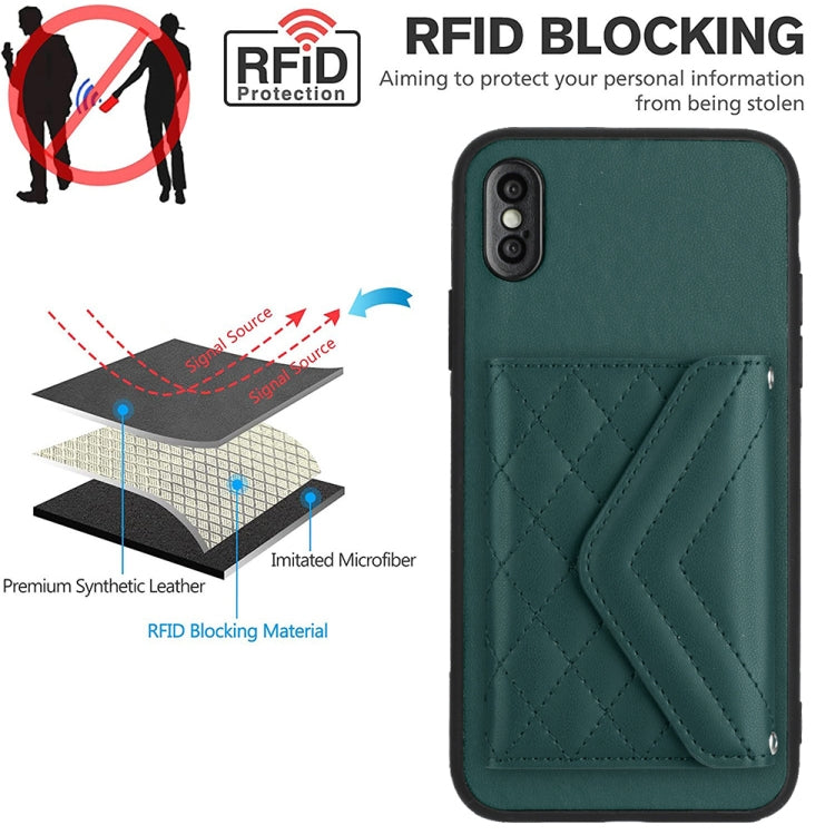 Rhombic Texture Card Bag RFID Phone Case with Long Lanyard, Series 4