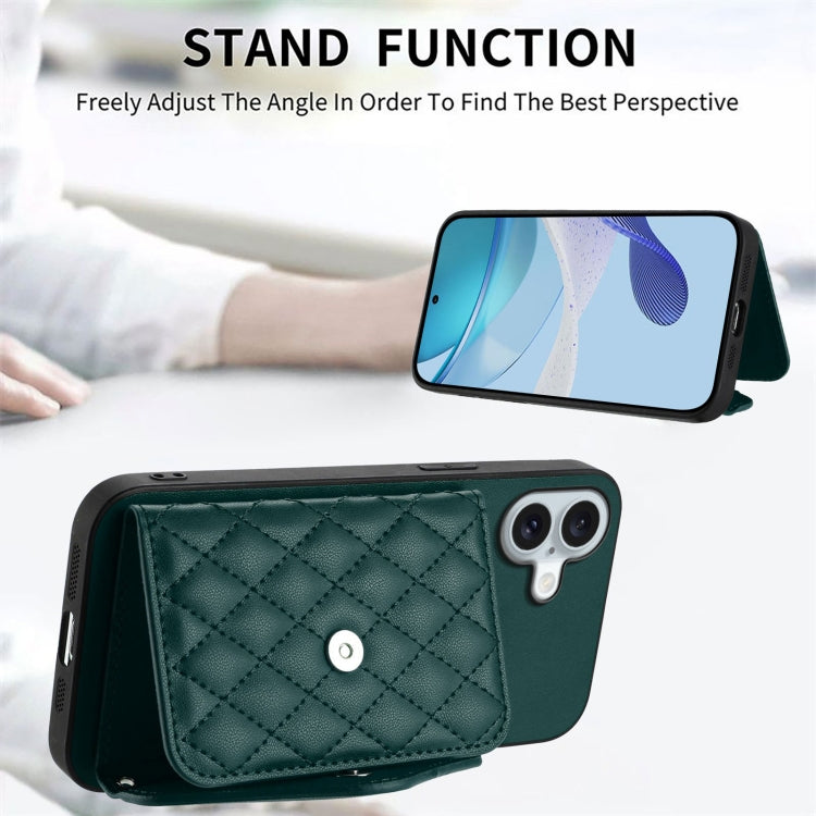 Rhombic Texture Card Bag RFID Phone Case with Long Lanyard, Series 2