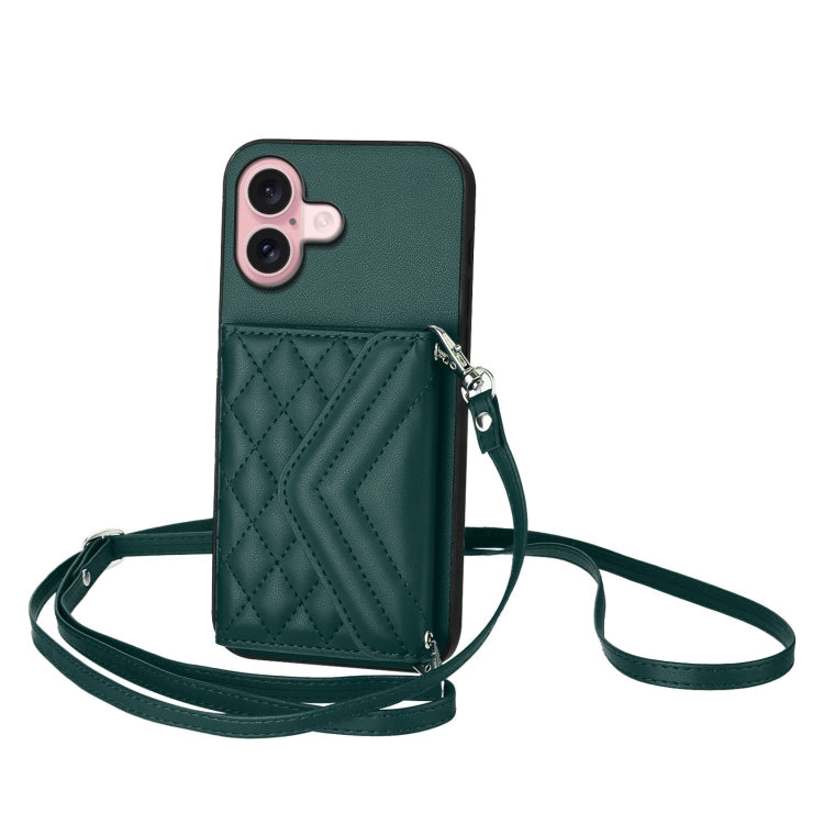 Rhombic Texture Card Bag RFID Phone Case with Long Lanyard, Series 4