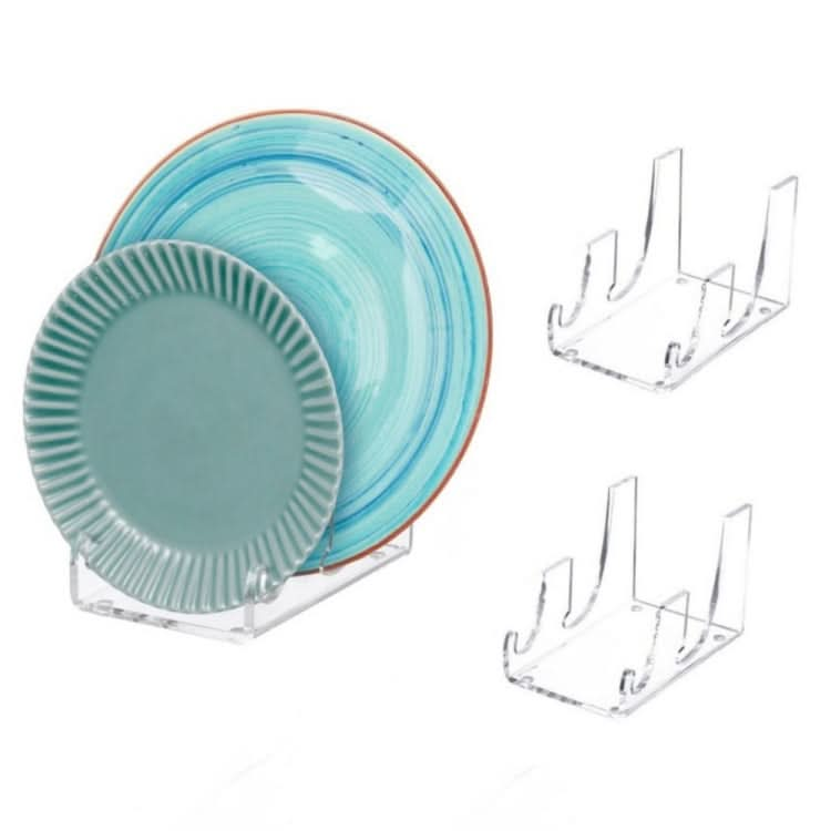 Acrylic Transparent Plate Storage Rack Tableware Display Stand