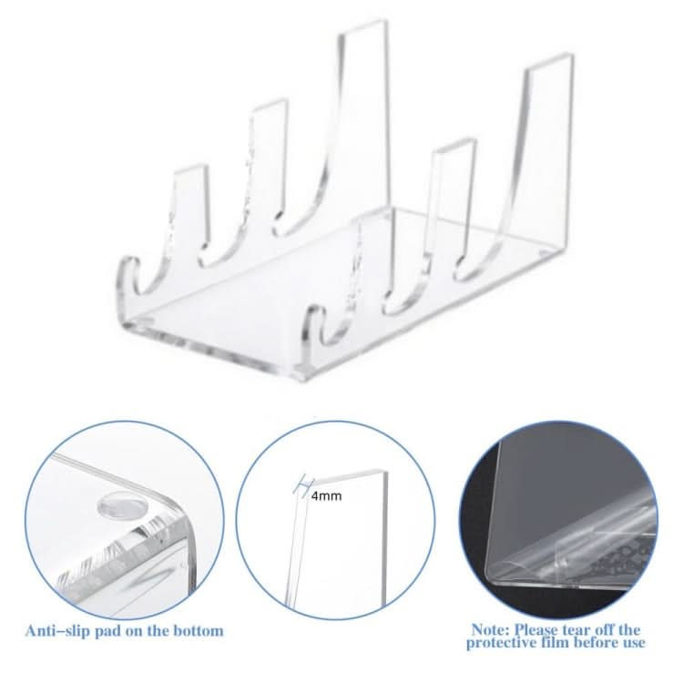 Acrylic Transparent Plate Storage Rack Tableware Display Stand