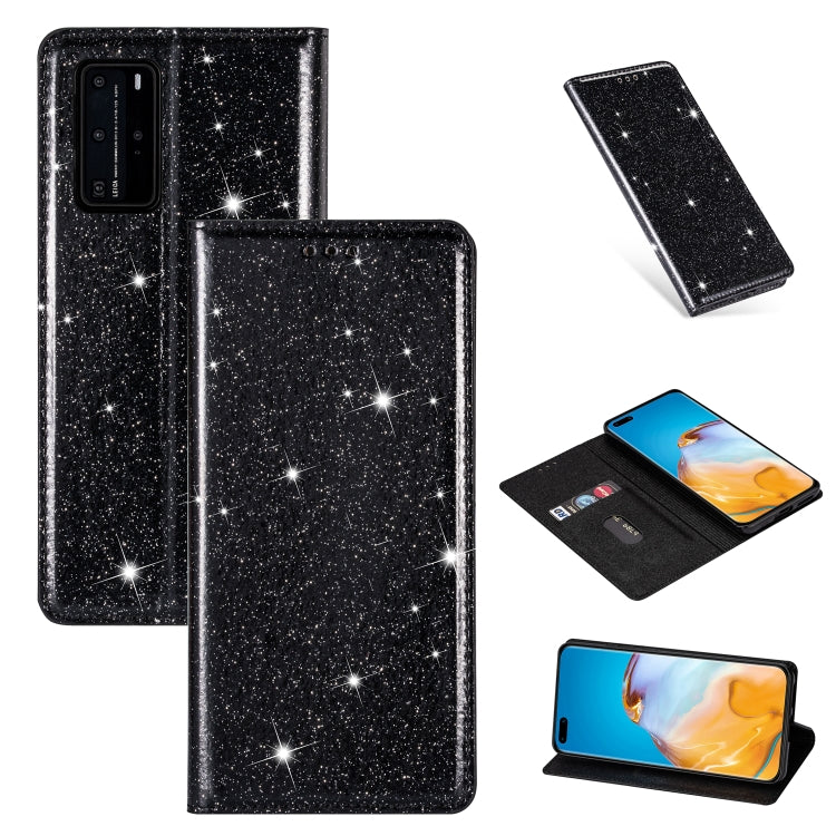 Ultrathin Glitter Magnetic Horizontal Flip Leather Case with Holder & Card Slots, Series 3