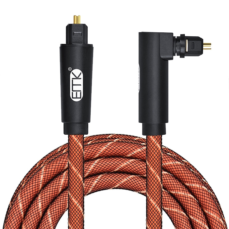 EMK 90 Degree Swivel Adjustable Right Angled 360 Degrees Rotatable Pulg Nylon Woven Mesh Optical Audio Cable My Store