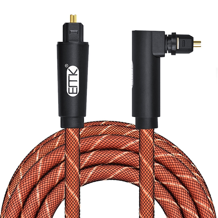 EMK 90 Degree Swivel Adjustable Right Angled 360 Degrees Rotatable Pulg Nylon Woven Mesh Optical Audio Cable My Store