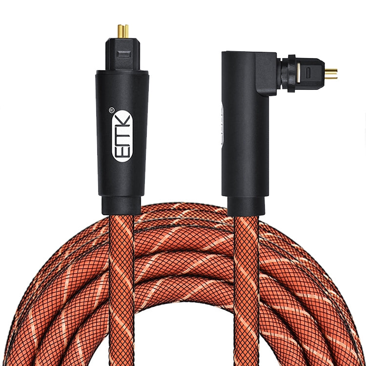 EMK 90 Degree Swivel Adjustable Right Angled 360 Degrees Rotatable Pulg Nylon Woven Mesh Optical Audio Cable My Store