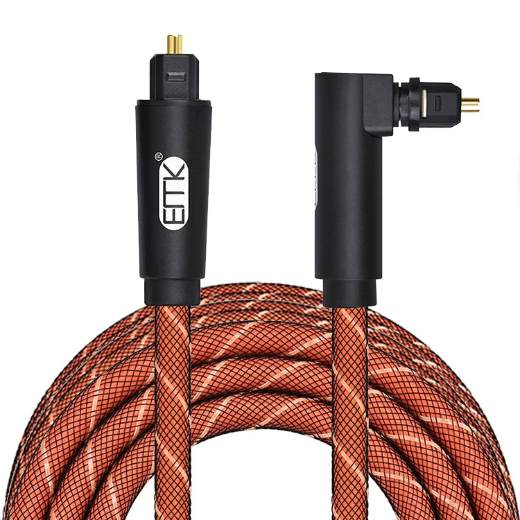 EMK 90 Degree Swivel Adjustable Right Angled 360 Degrees Rotatable Pulg Nylon Woven Mesh Optical Audio Cable My Store