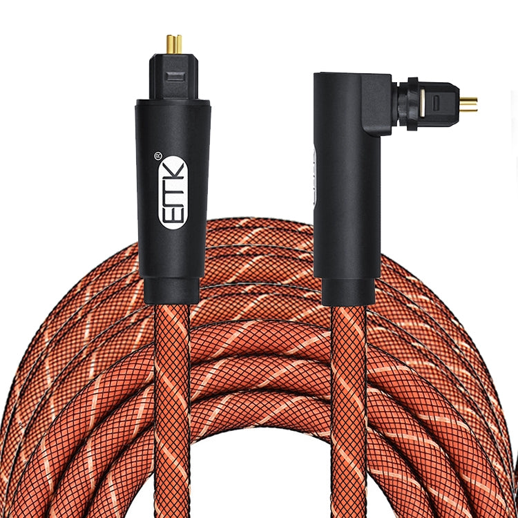 EMK 90 Degree Swivel Adjustable Right Angled 360 Degrees Rotatable Pulg Nylon Woven Mesh Optical Audio Cable My Store