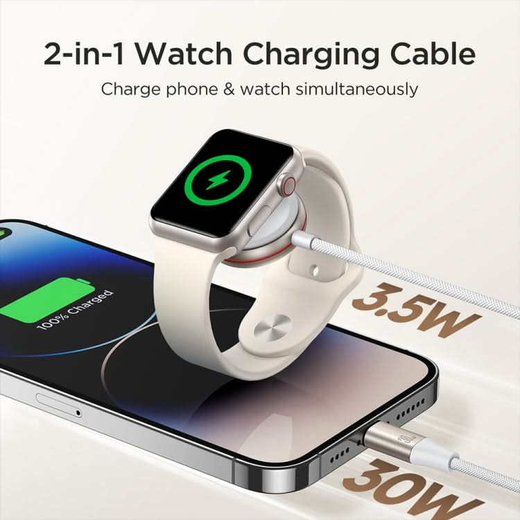 JOYROOM S-IW012 2 in 1 USB to 8 Pin + Magnetic Watch Wireless Charging Data Cable, Cable Length: 1.5m