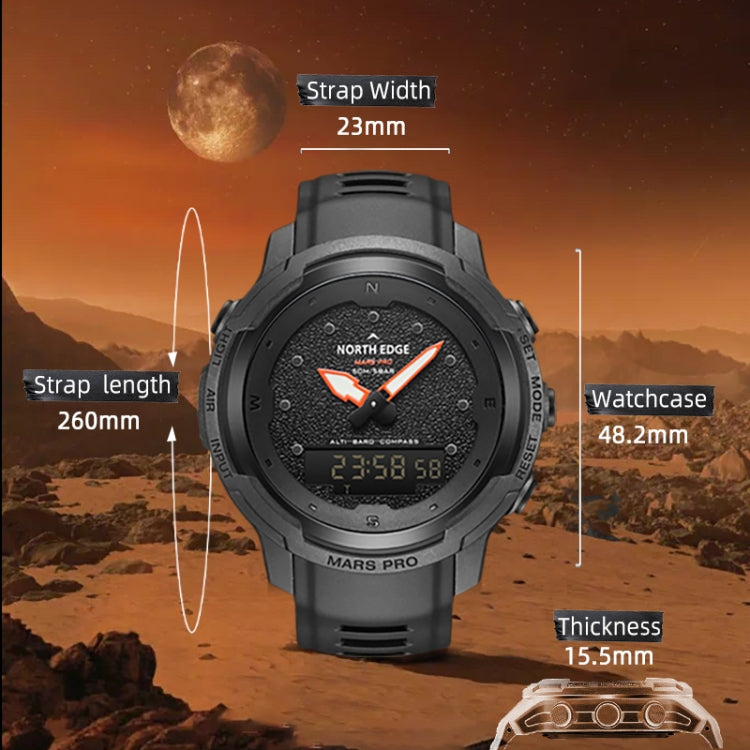 NORTH EDGE MarsPro Carbon Fiber Outdoor Sports Multifunctional Electronic Watch