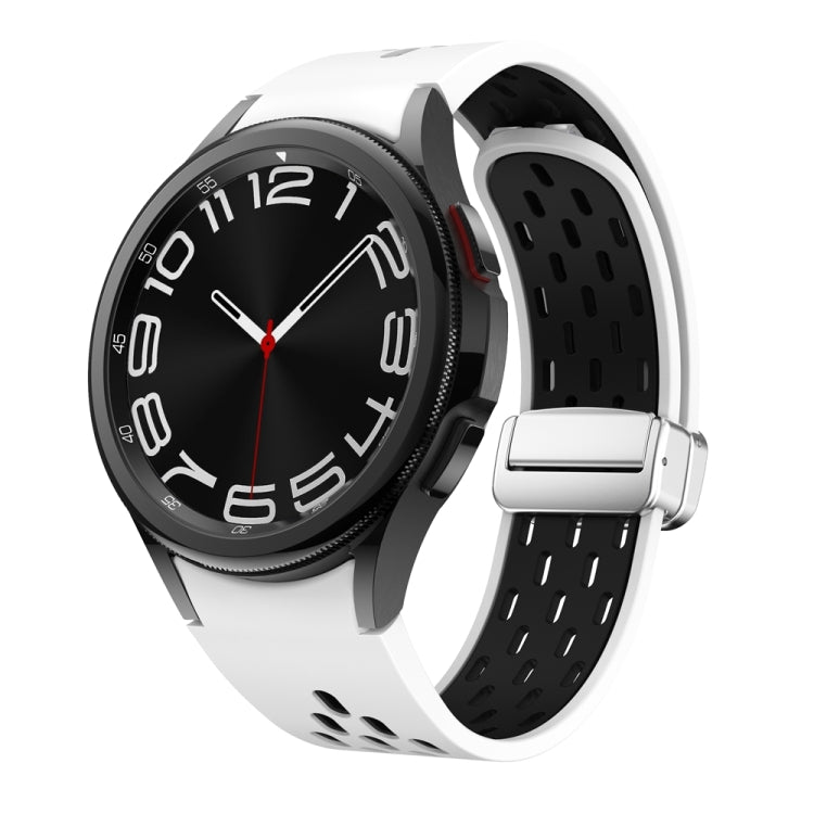 Two Color Magnetic Folding Silver Buckle Watch Band