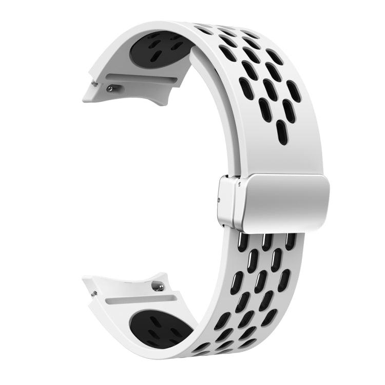 Two Color Magnetic Folding Silver Buckle Watch Band