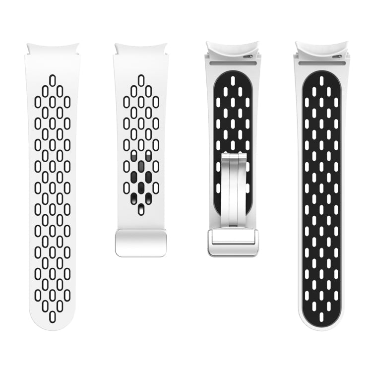 Two Color Magnetic Folding Silver Buckle Watch Band