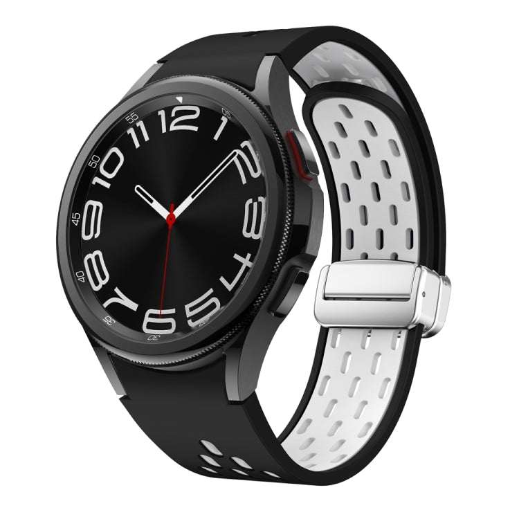 Two Color Magnetic Folding Silver Buckle Watch Band