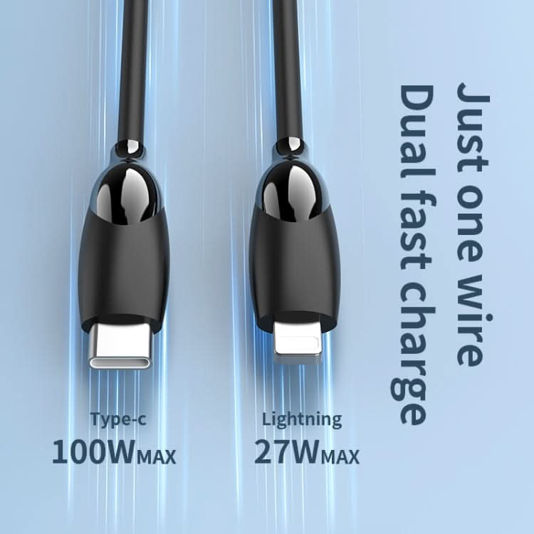 1.2m 100W USB-C / Type-C to USB-C / Type-C + 8 Pin Fast Charging Data Cable