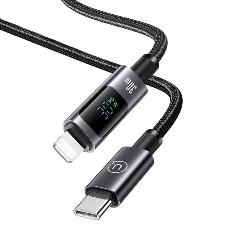 USAMS US-SJ672 Type-C To 8 Pin 30W Fast Charge Digital Display Data Cable, Length: 1.2m