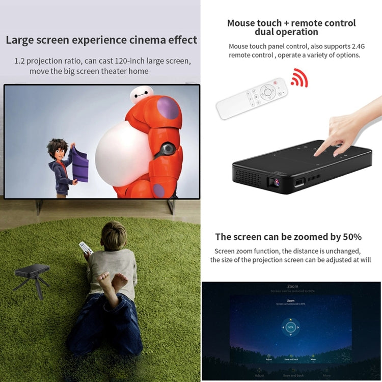 S90 DLP Android 9.0 2GB+32GB 4K Mini WiFi Smart Projector