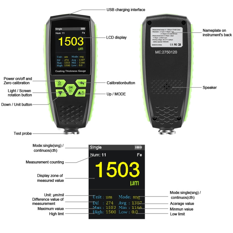 RZ860 Metal Coating Thickness Gauge Reluova