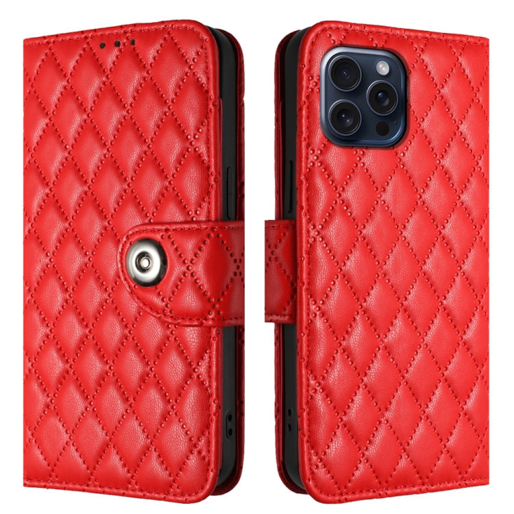 Rhombic Texture Flip Leather Phone Case with Lanyard, Series 5