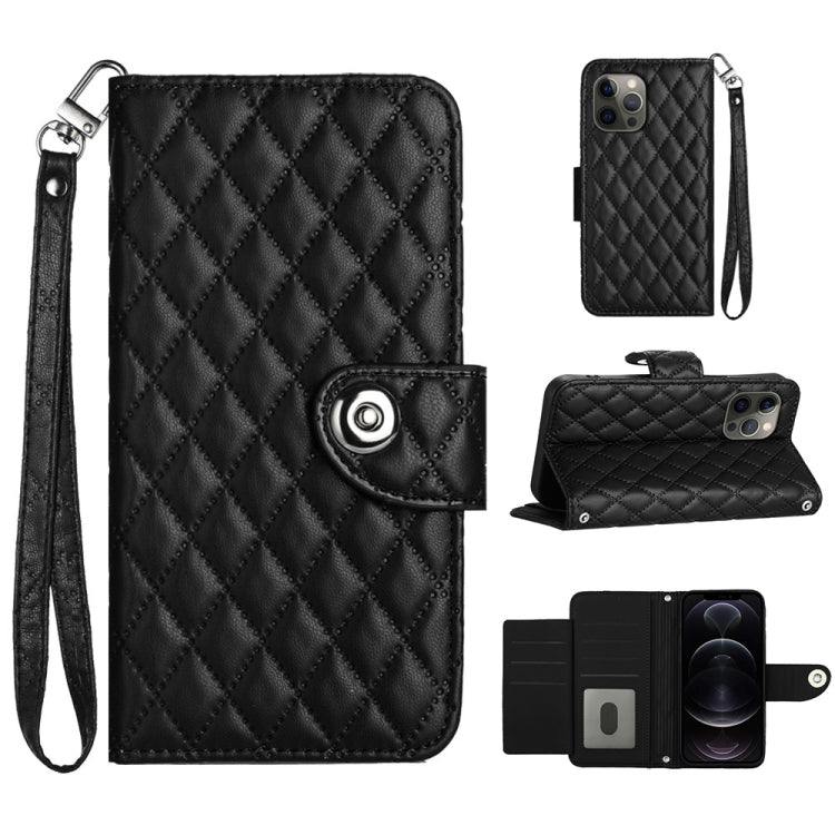 Rhombic Texture Flip Leather Phone Case with Lanyard, Series 3