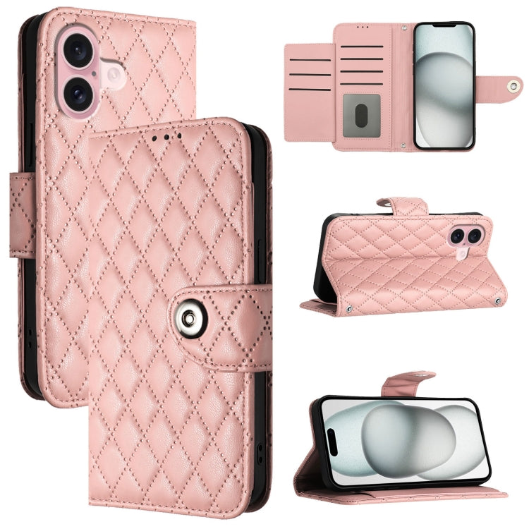 Rhombic Texture Flip Leather Phone Case with Lanyard, Series 4