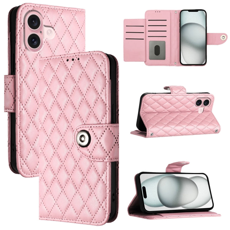 Rhombic Texture Flip Leather Phone Case with Lanyard, Series 4