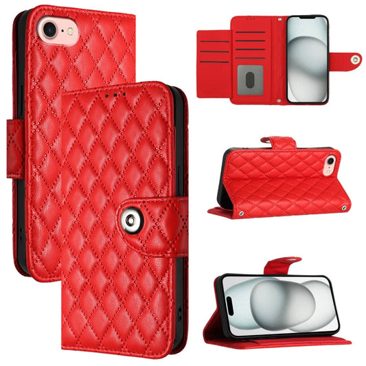 Rhombic Texture Flip Leather Phone Case with Lanyard, Series 4