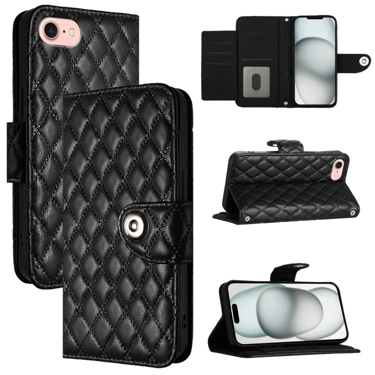 Rhombic Texture Flip Leather Phone Case with Lanyard, Series 4