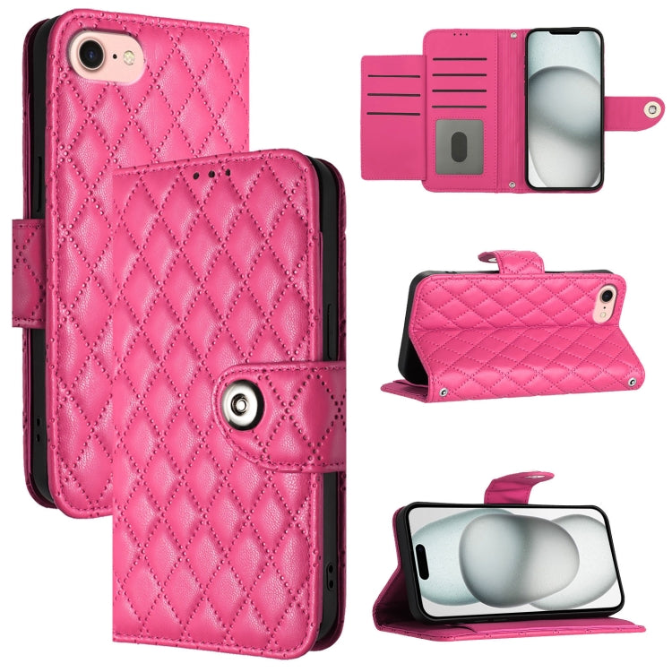 Rhombic Texture Flip Leather Phone Case with Lanyard, Series 4