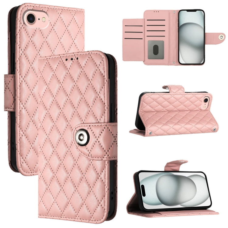 Rhombic Texture Flip Leather Phone Case with Lanyard, Series 4