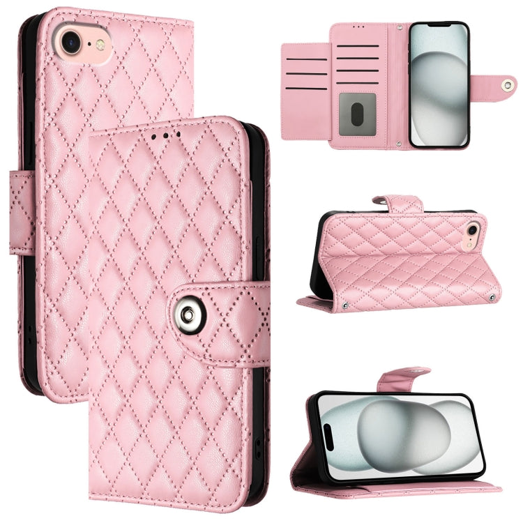 Rhombic Texture Flip Leather Phone Case with Lanyard, Series 4