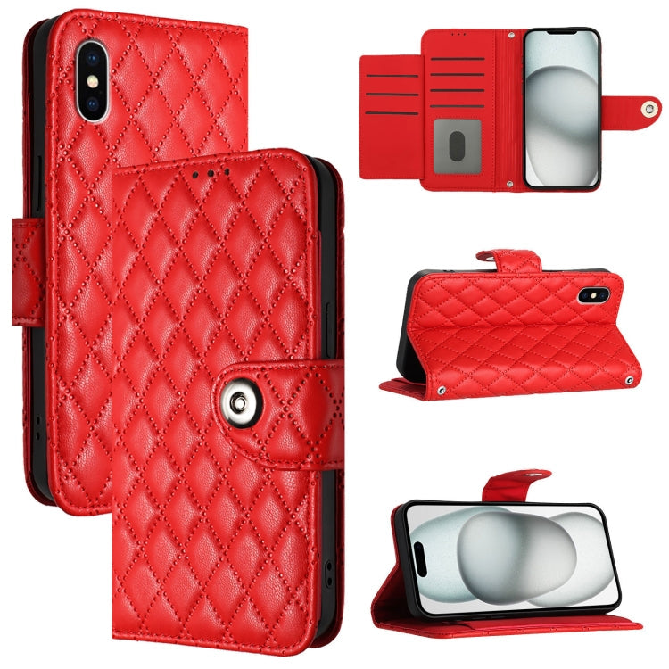 Rhombic Texture Flip Leather Phone Case with Lanyard, Series 3