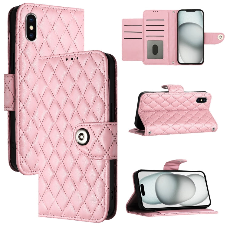 Rhombic Texture Flip Leather Phone Case with Lanyard, Series 3