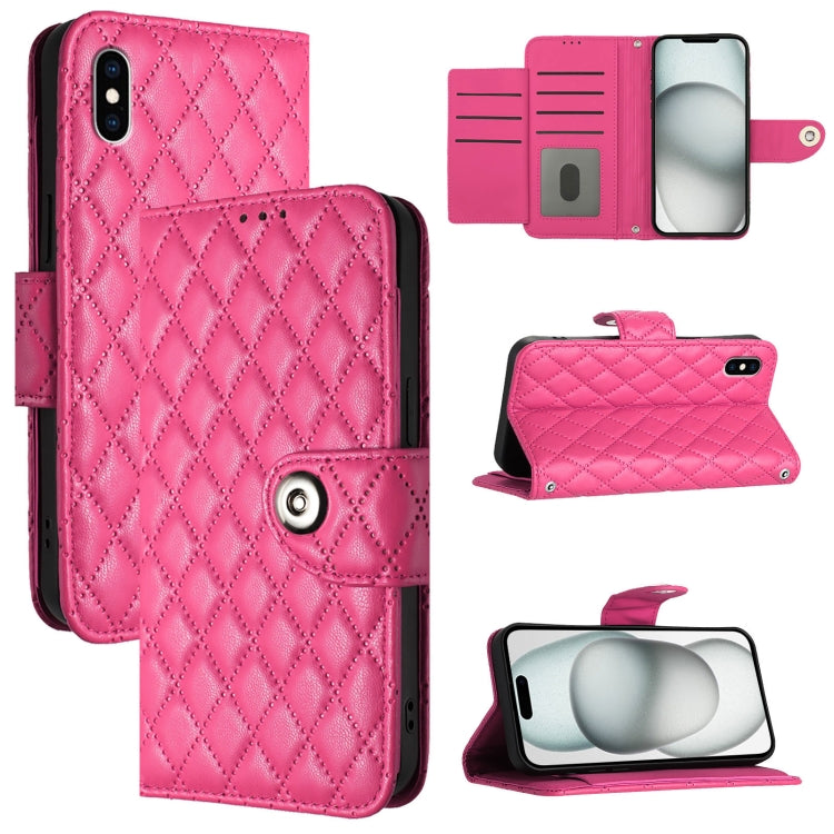 Rhombic Texture Flip Leather Phone Case with Lanyard, Series 3