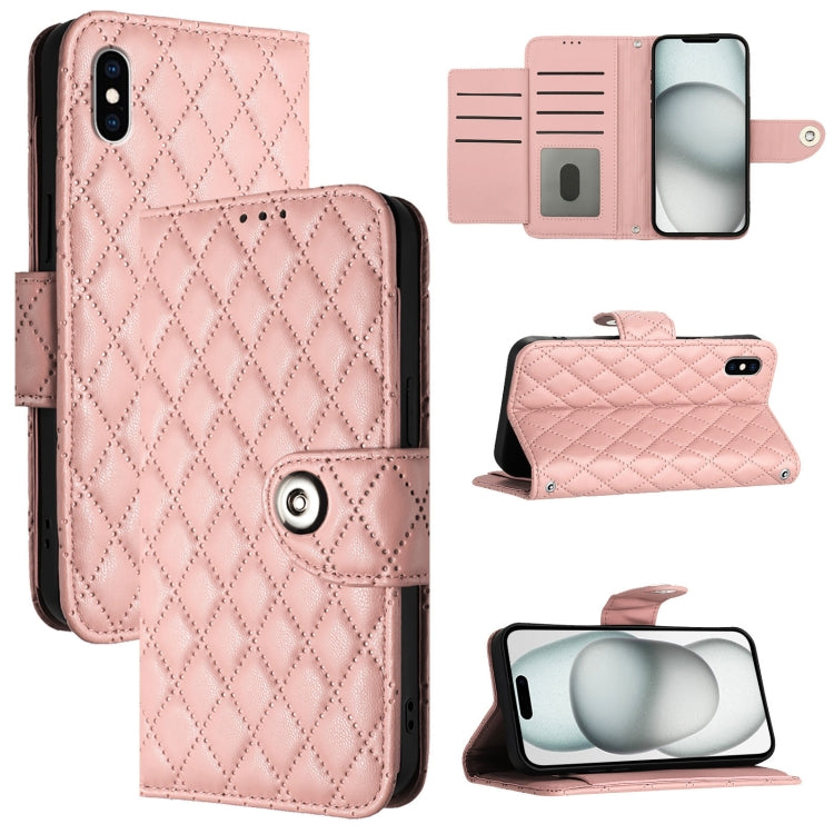 Rhombic Texture Flip Leather Phone Case with Lanyard, Series 3